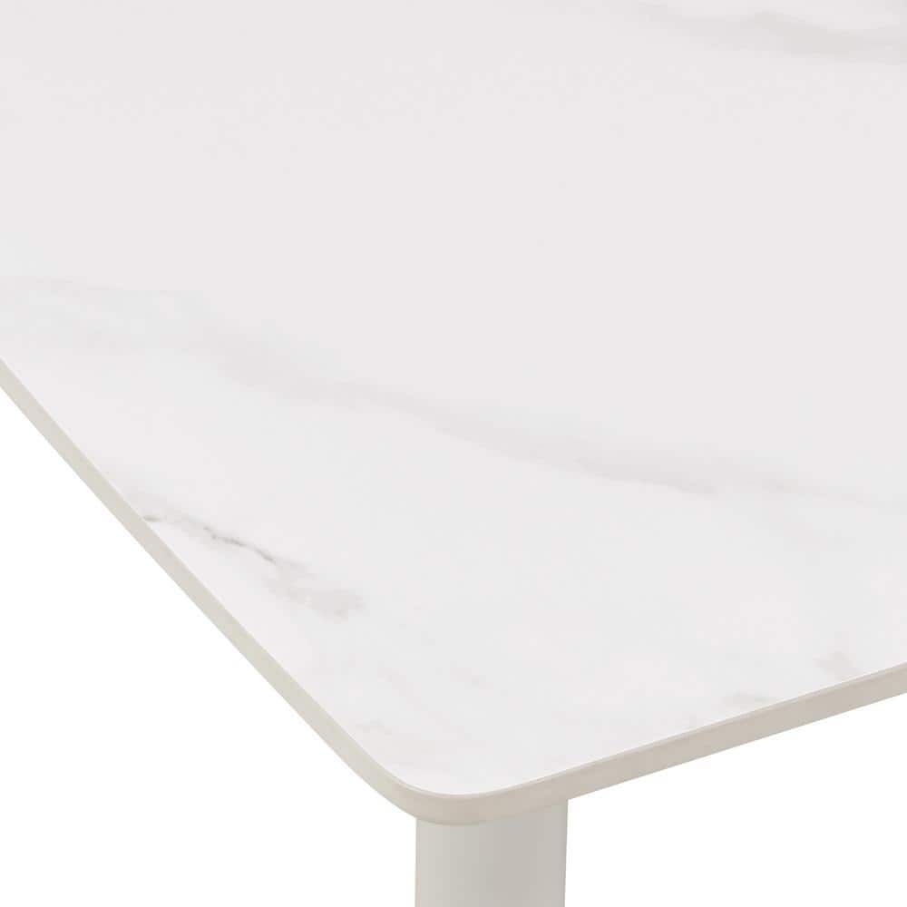 Rhodes 24" x 47.5" Light Gray Aluminum Outdoor Coffee Table