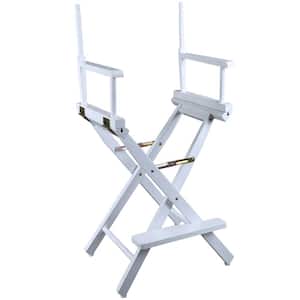 30 in. Seat Height White New Solid Wood Director's Chair Frame Only, Folding Chair, 1-Chair Frame
