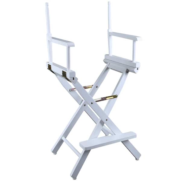 Bar Height Casual Home 30 Natural Frame-White Canvas Director Chair