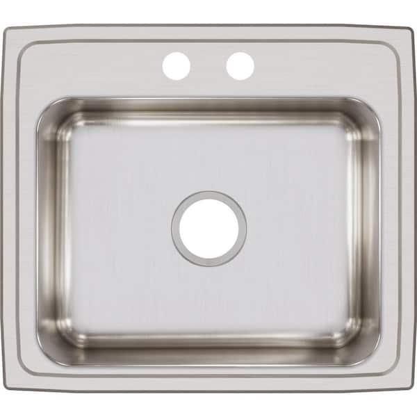 Elkay Lustertone Drop-In Stainless Steel 22 in. 2-Hole Single Bowl Kitchen Sink