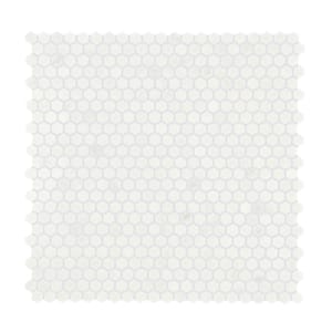 Premier Accents White Carrara 12 in. x 12 in. Marble Hexagon Mosaic Tile (1 sq. ft. / piece)