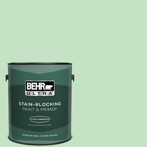 BEHR ULTRA 1 gal. #450C-3 Green Myth Extra Durable Semi-Gloss Enamel Interior Paint & Primer