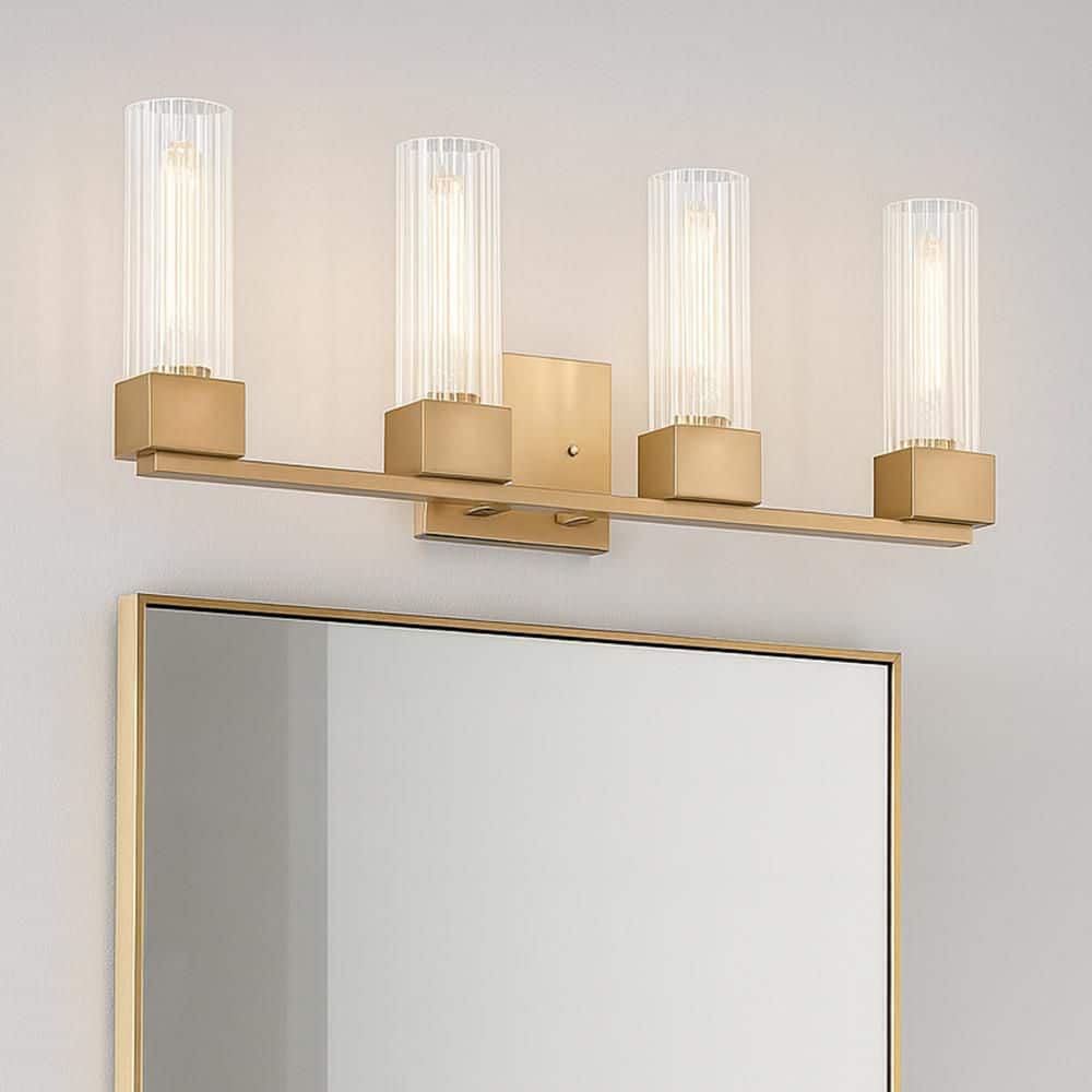 XANDER 32 in. 4-Lights Heritage Brass Vanity Light price history on PriceWatchPro