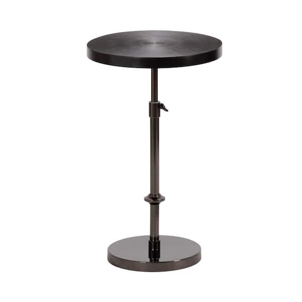 Kate and Laurel Engles 14 in. Black Round Metal End Table