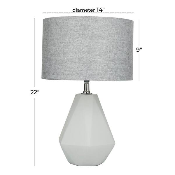 Light Grey Ceramic Table Lamp 39986, Large Grey Ceramic Table Lamp