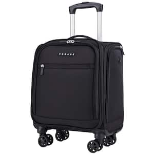 14 .5 Inch Spinner Small Suitcase, Softside Lightweight Travel Bag for Men and Women, Airplane Carry On Bag, Black