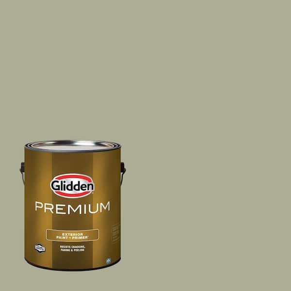 Glidden Premium 1 gal. PPG1125-4 Olive Sprig Flat/Matte Exterior Paint