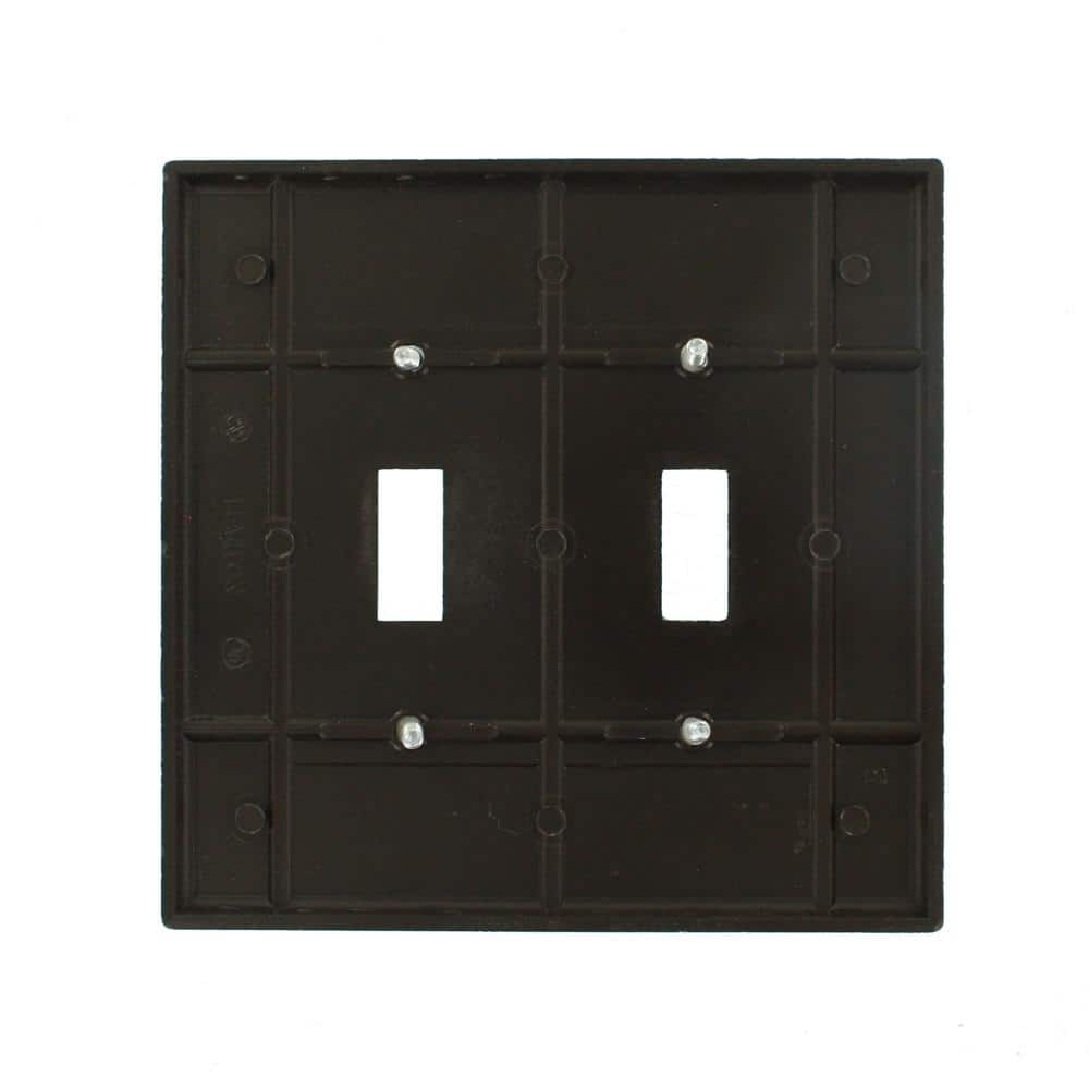 Brown Thermoset 2-Gang Toggle Switch Wall Plate