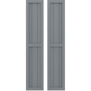 10-1/2 in. W x 33 in. H Americraft 3-Board Exterior Real Wood 2 Equal Panel Framed Board and Batten Shutters Ocean Swell