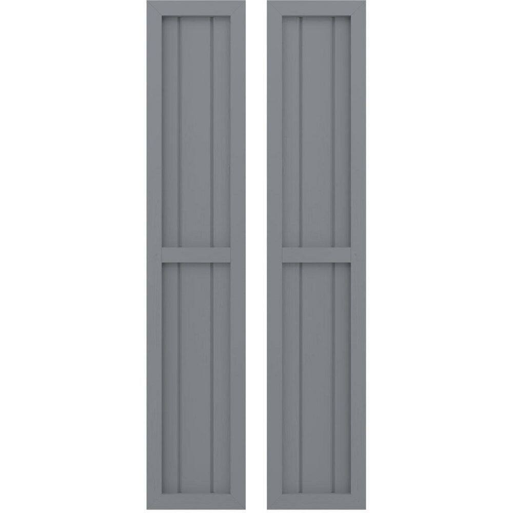 10-1/2 in. W x 62 in. H Americraft 3-Board Exterior Real Wood 2 Equal Panel Framed Board and Batten Shutters Ocean Swell price history on PriceWatchPro