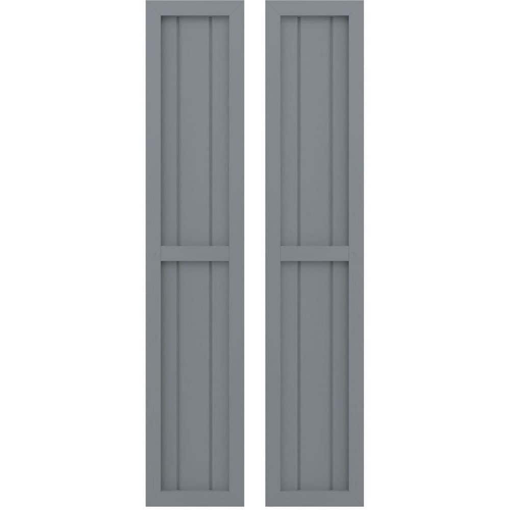 10-1/2-in W x 69-in H Americraft 3 Board Exterior Real Wood Two Equal Panel Framed Board and Batten Shutters Ocean Swell price history on PriceWatchPro