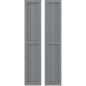 10-1/2 in. W x 84 in. H Americraft 3-Board Exterior Real Wood 2 Equal Panel Framed Board and Batten Shutters Ocean Swell