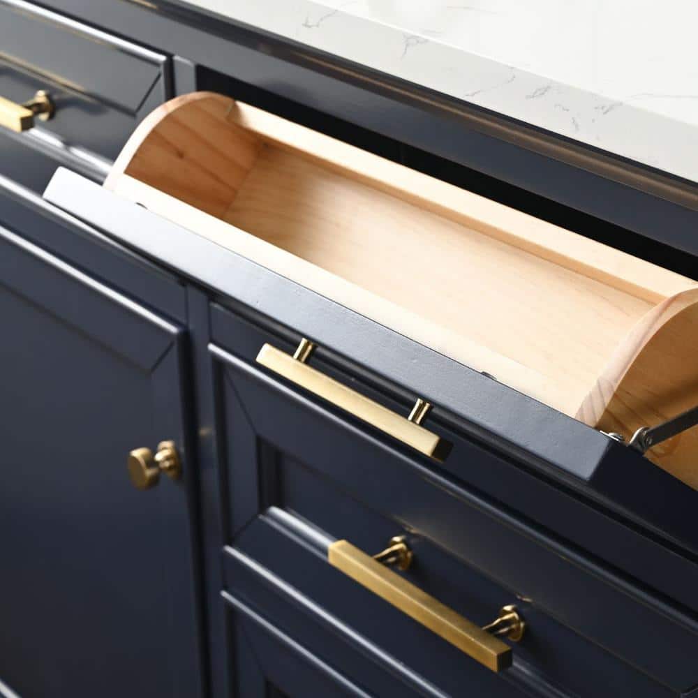 Indigo Blue Double Vanity with Carrara White Top