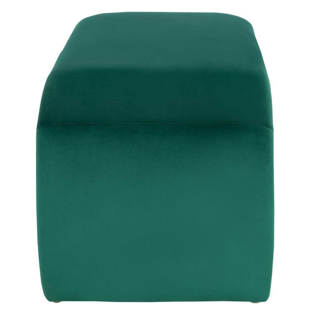 Tenko Luxe Emerald Velvet Modern Glam Accent Bench