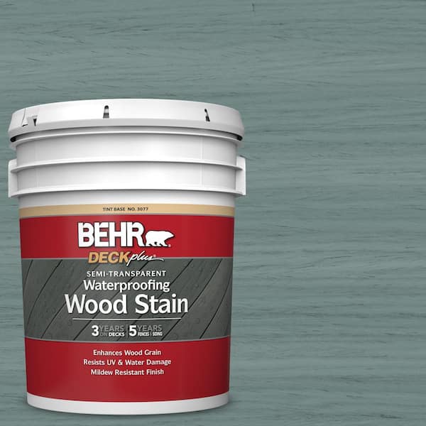 BEHR DECKplus 5 gal. #ST-119 Colony Blue Semi-Transparent Waterproofing Exterior Wood Stain