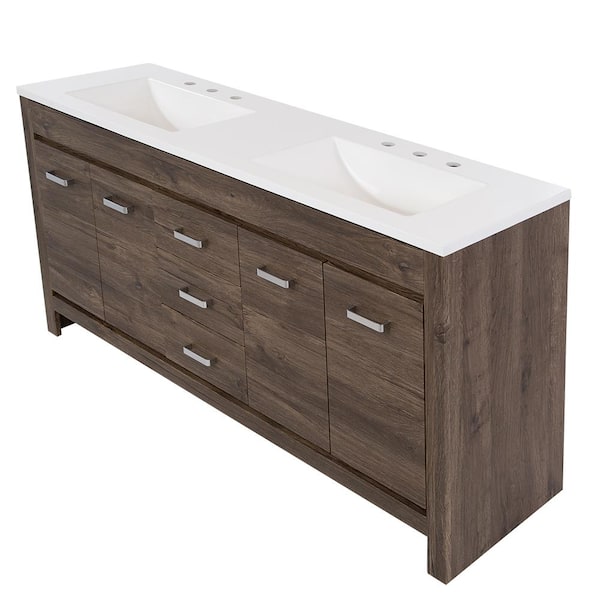 Aria 60 Double Sink Bathroom Vanity with Carrara Marble Top –  KitchenBathCollection