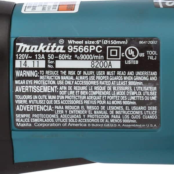 Makita 13 Amp 6 in. SJS High-Power Paddle Switch Cut-Off/Angle