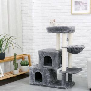 Sturdy Hammock Cat Tree Pet Cat Scratching Posts and Trees Cat House in Gray