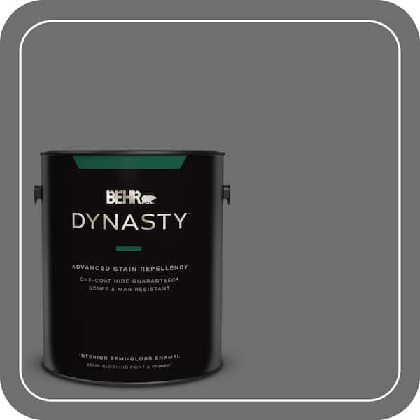 BEHR DYNASTY 1 gal. #HDC-AC-17A Welded Iron One-Coat Hide Semi-Gloss Enamel Interior Stain-Blocking Paint & Primer