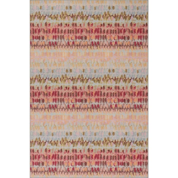 Paint Chip Machine Washable Pastel 4 ft. x 6 ft. Indoor Area Rug