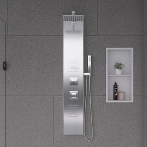 20.13 in. 2-Jet Shower Tower in White
