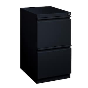 20 in. D 2-Drawer Black Metal Letter Width 15 in. W Mobile Pedestal File Cabinet File-File