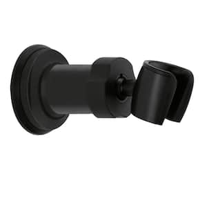 Wall-Mount Adjustable Shower Arm Mount for Handheld Shower Head in Matte Black