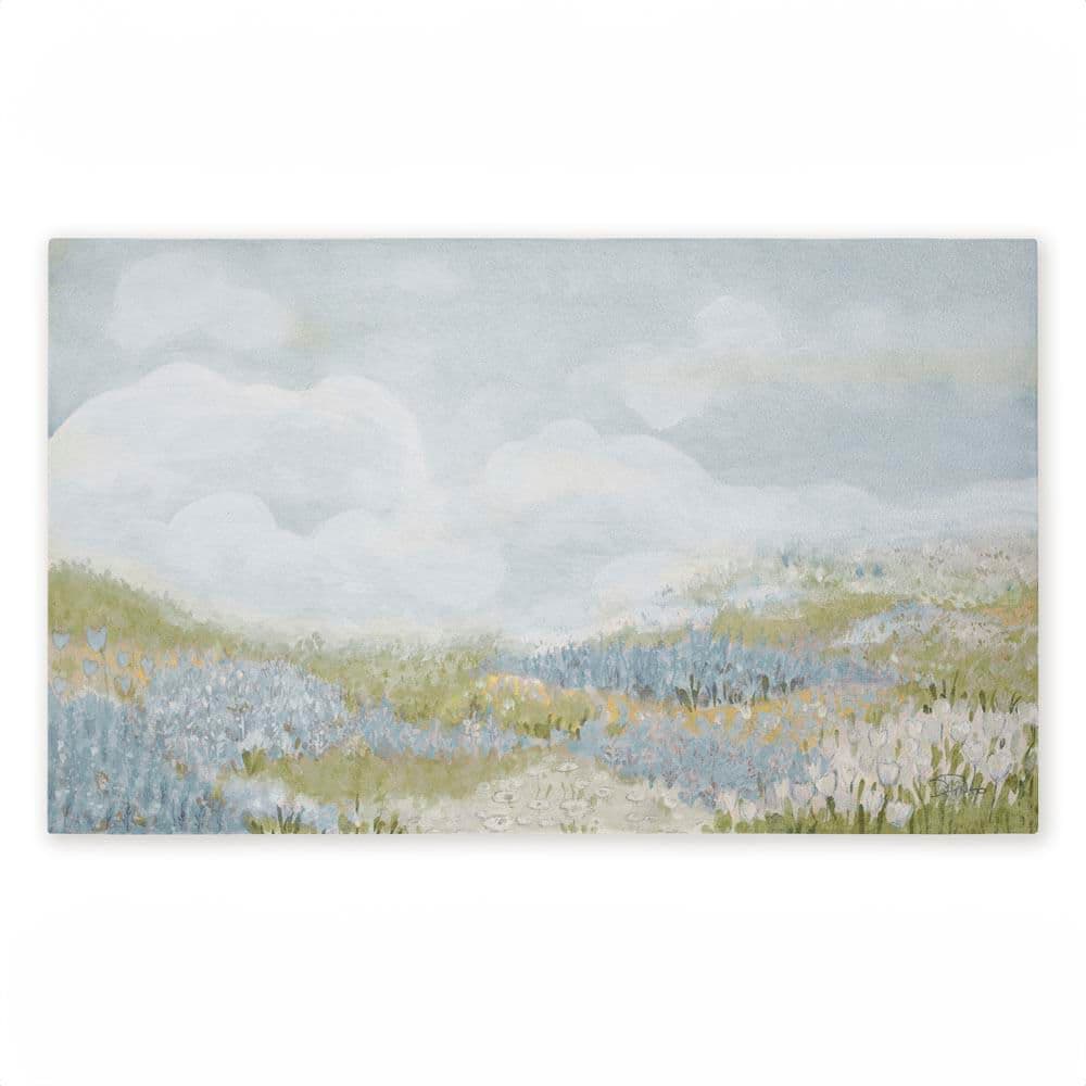 Subtle Blue Floral Meadow Blue 18 in. x 30 in. Polyester Non-Slip Outdoor Door Mat price history on PriceWatchPro
