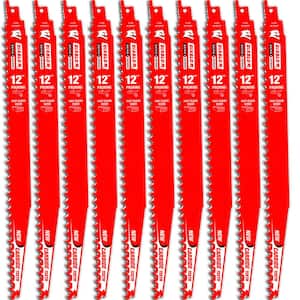 12 in. 3 TPI Demo Demon Carbide Reciprocating Saw Blades for Pruning and Clean Wood Cutting (10-Pack)