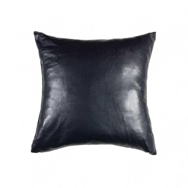 HomeRoots Josephine Blue Solid Cotton 16 in. x 16 in. Throw Pillow
