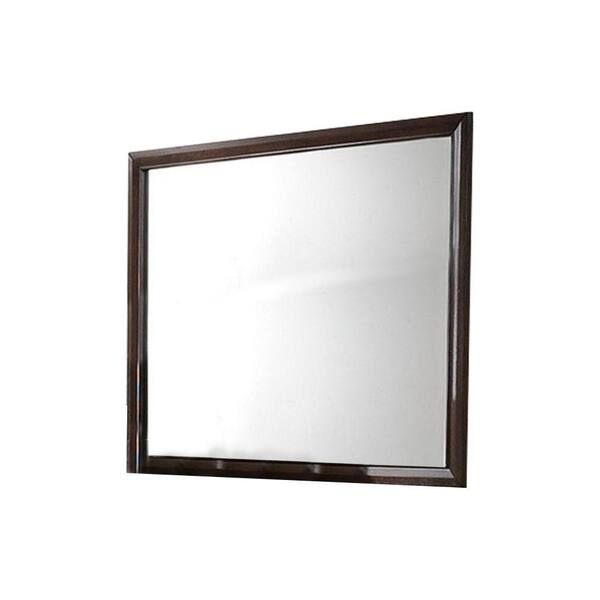 Benjara 2 in. W x 46 in. H Wooden Frame Brown Wall Mirror
