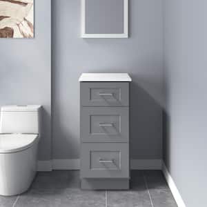 Rockport 15 in. W x 21 in. D x 34.5 in. H Ready to Assemble Bath Vanity Cabinet without Top in Shaker Gray
