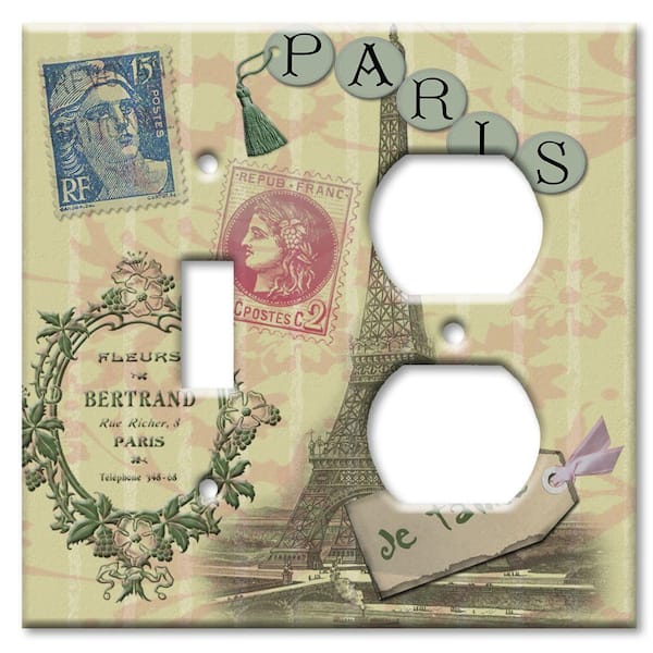 Art Plates Paris Je T'aime Switch/Outlet Combo Wall Plate