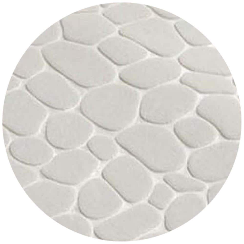 Beige Memory Foam Pebble Design Runner Mat for Bathroom