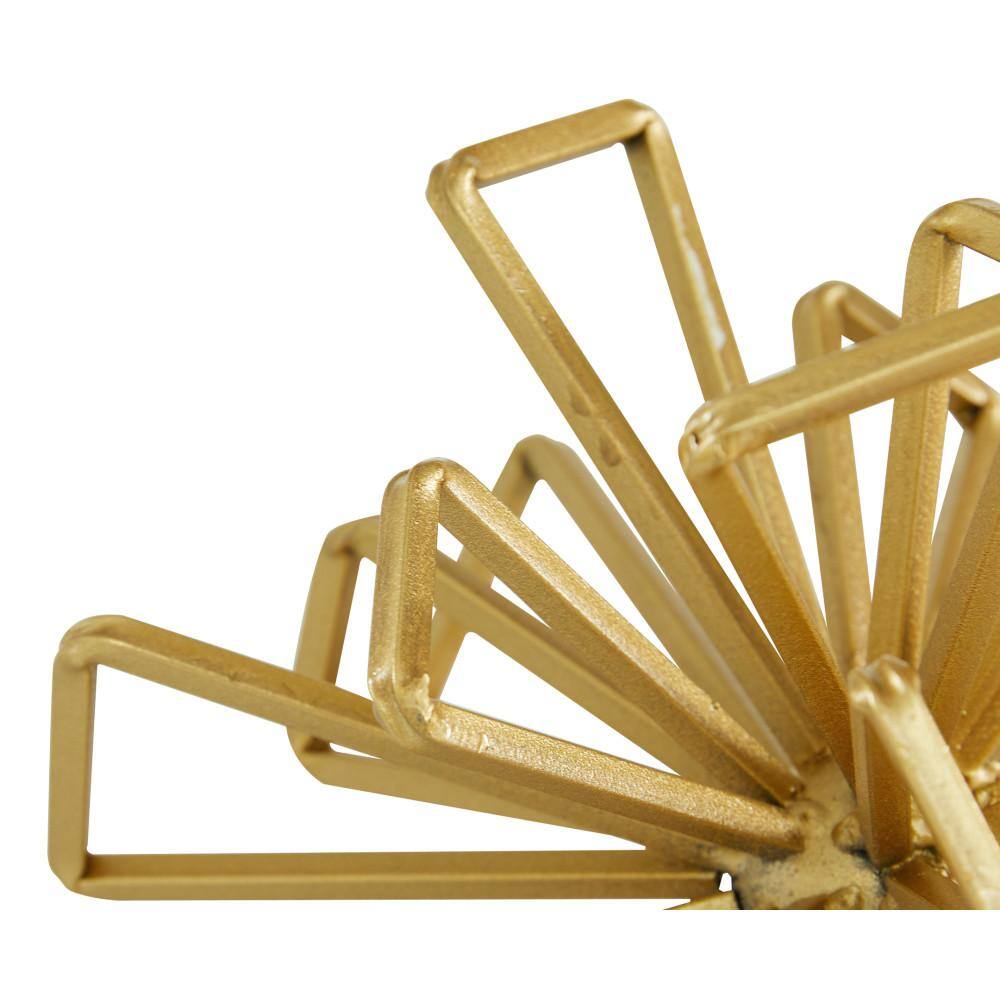 Gold Metal Geometric Sculptures Set of Three