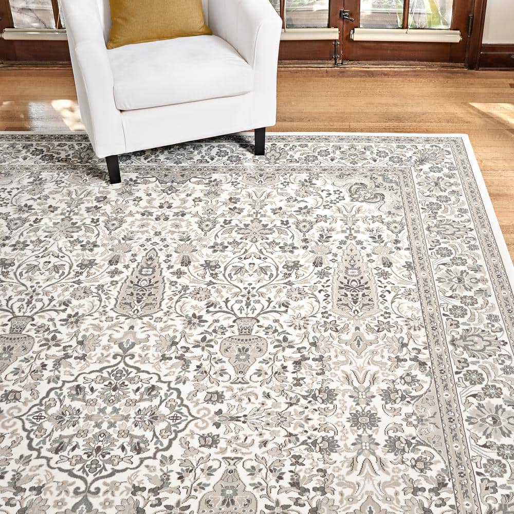 Vernon Gray 8' x 10' Traditional Synthetic Area Rug