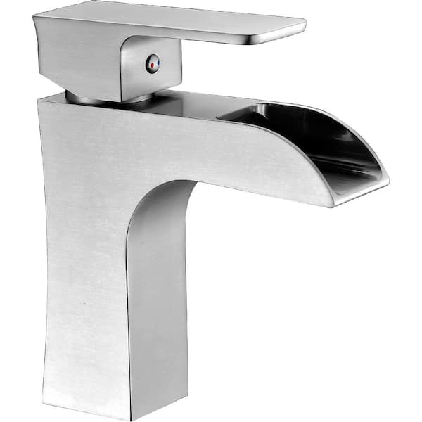 Forza Series Single Hole Single-Handle Low-Arc Bathroom Faucet in Brushed Nickel