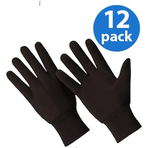 Multi-Purpose Poly/Cotton Brown Jersey Gloves, 12 Pair Value Pack