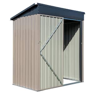 5 ft. x 3 ft Tan Metal Storage Shed With Pent Style Roof 16 Sq. Ft.
