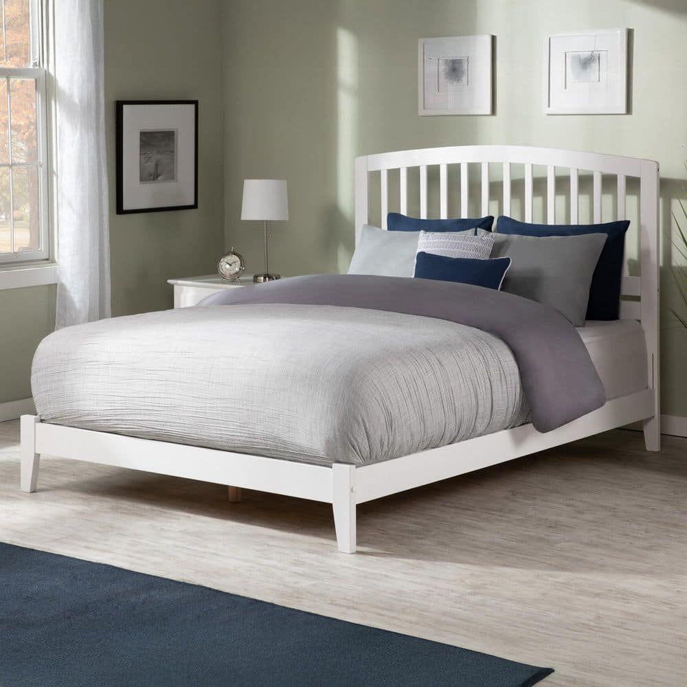Richmond White Full Solid Wood Frame Low Profile Platform Bed with Attachable USB Device Charger price history on PriceWatchPro