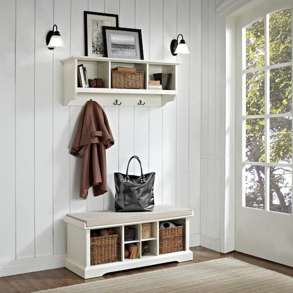 Crosley Furniture Brennan Entryway, Small Entryway Bench With Storage And Hooks