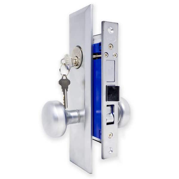Wood Round Door Lock Knob » 75 Chrome Shop