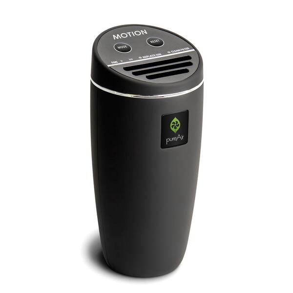 GreenTech Environmental PureAir Motion - Compact for Vehicle, Cluster Ion Technology, Filterless Air Purifier, Black Rubberized