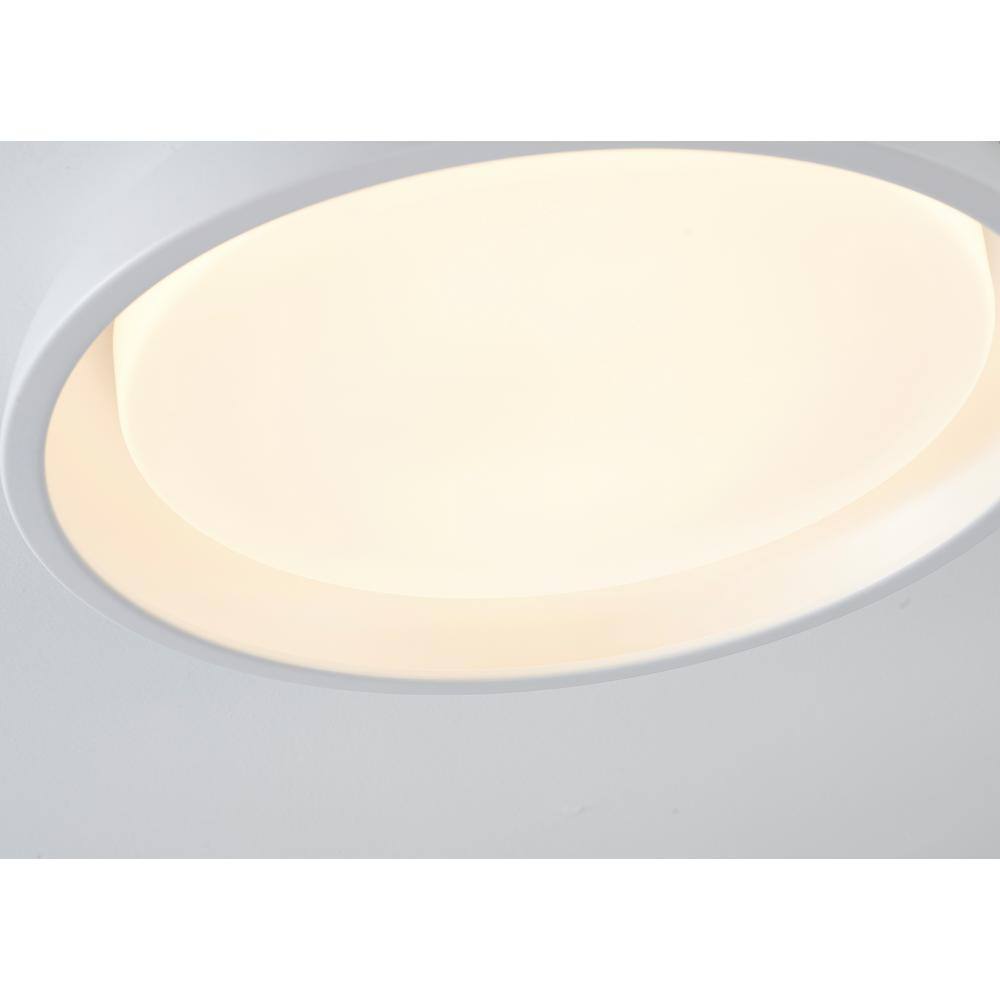 16" White Crystal LED Flush Mount Light with Brushed Nickel Frame