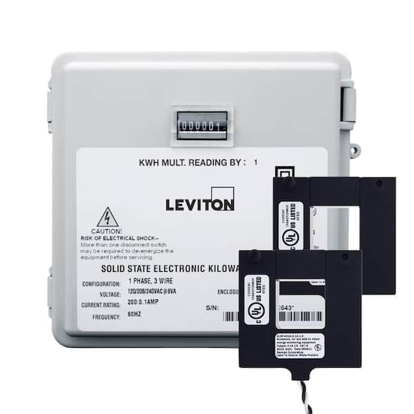 Leviton Outdoor Surface Mount Mechanical Counter Mini Meter Kit with 2-Split Core CTs, White