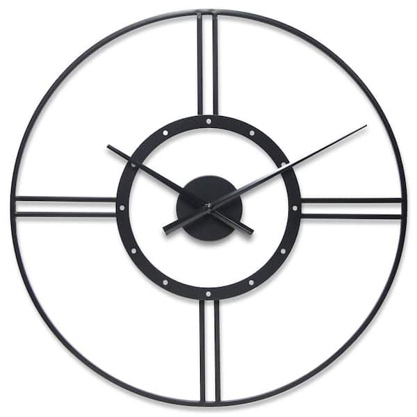 Infinity Instruments Astro Black Metal Frame 24 in. Wall Clock