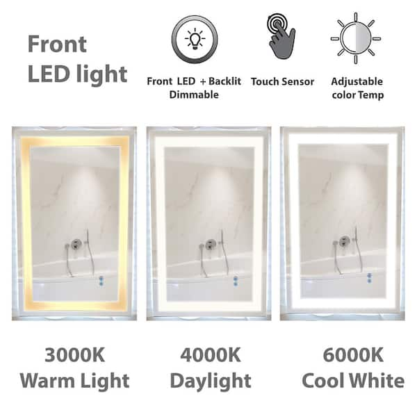 Dyconn Edison 30 in. W x 36 in. H Frameless Rectangular LED Light