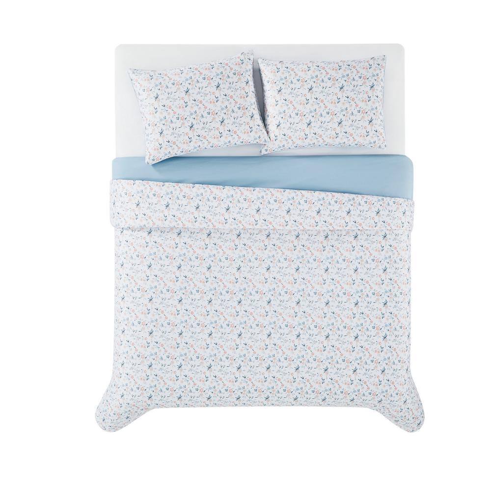 King White Microfiber Reversible Bedspread Set