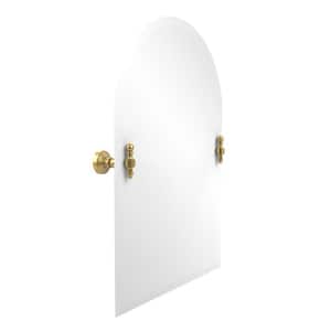 Retro-Wave 21 in. W x 29 in. H Frameless Arched Beveled Edge Bathroom Vanity Mirror in Polished Brass