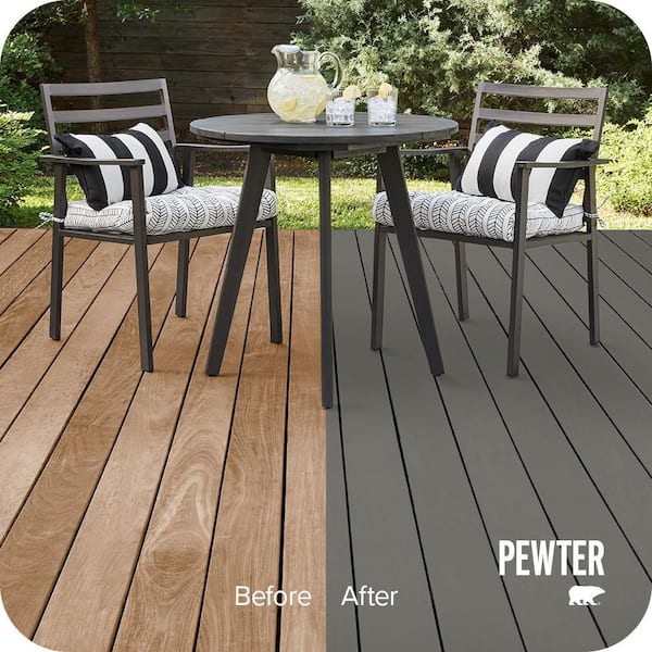 1 gal. #SC-131 Pewter Solid Color Waterproofing Exterior Wood Stain and Sealer